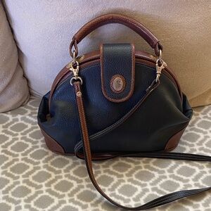 Collegiate Black and Brown Handbag /Satchel bag/ Crossbody bag.